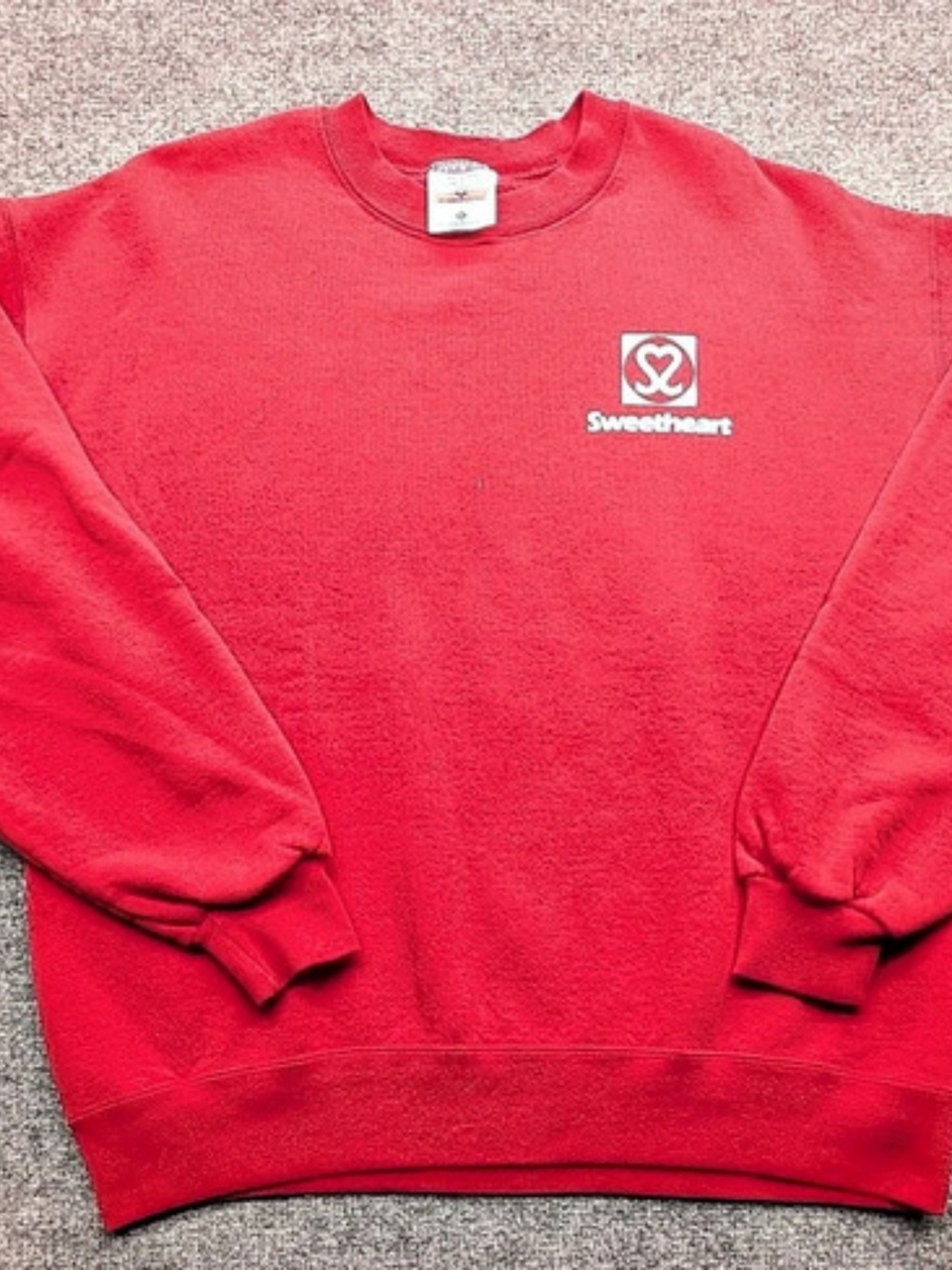 Jerzees Super Sweats Sweetheart Cup Company Sweatshirt Red Large Vintage
